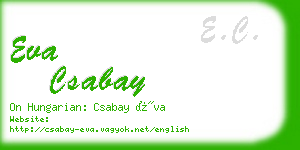 eva csabay business card